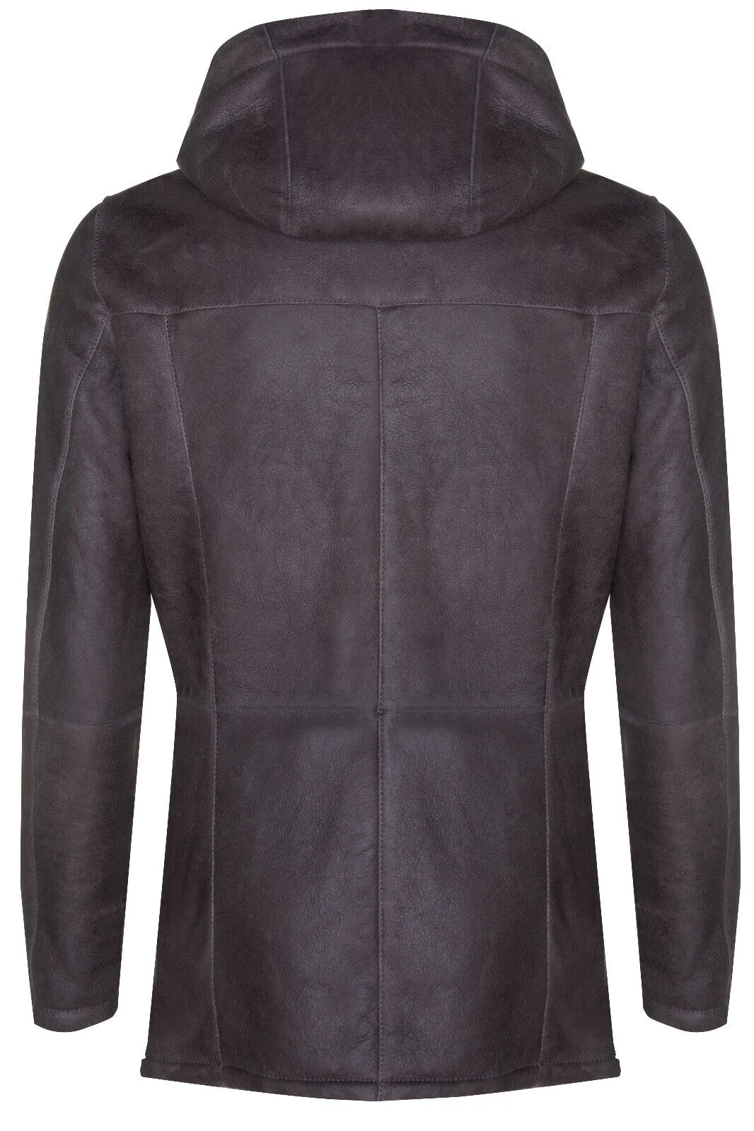 Mens Sheepskin Hooded Parka Coat-Alafaya