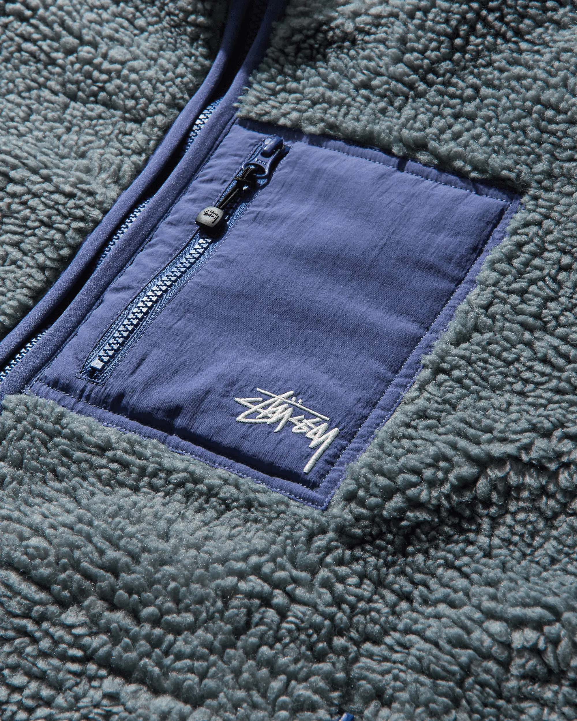 Men's Sherpa Reversible Jacket Bluestone