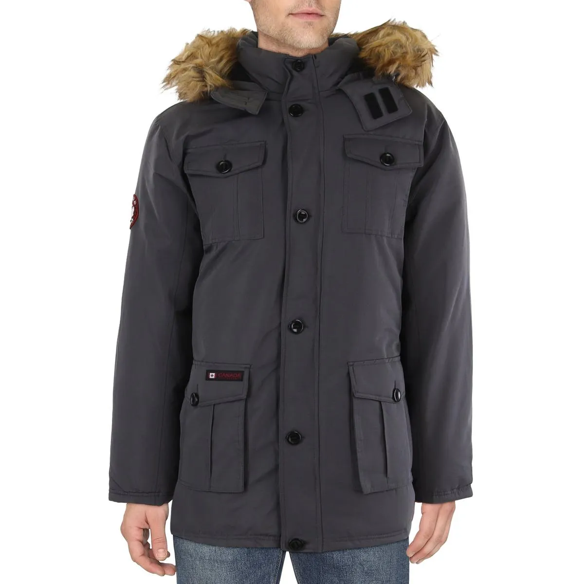 Mens Short Cold Weather Parka Coat