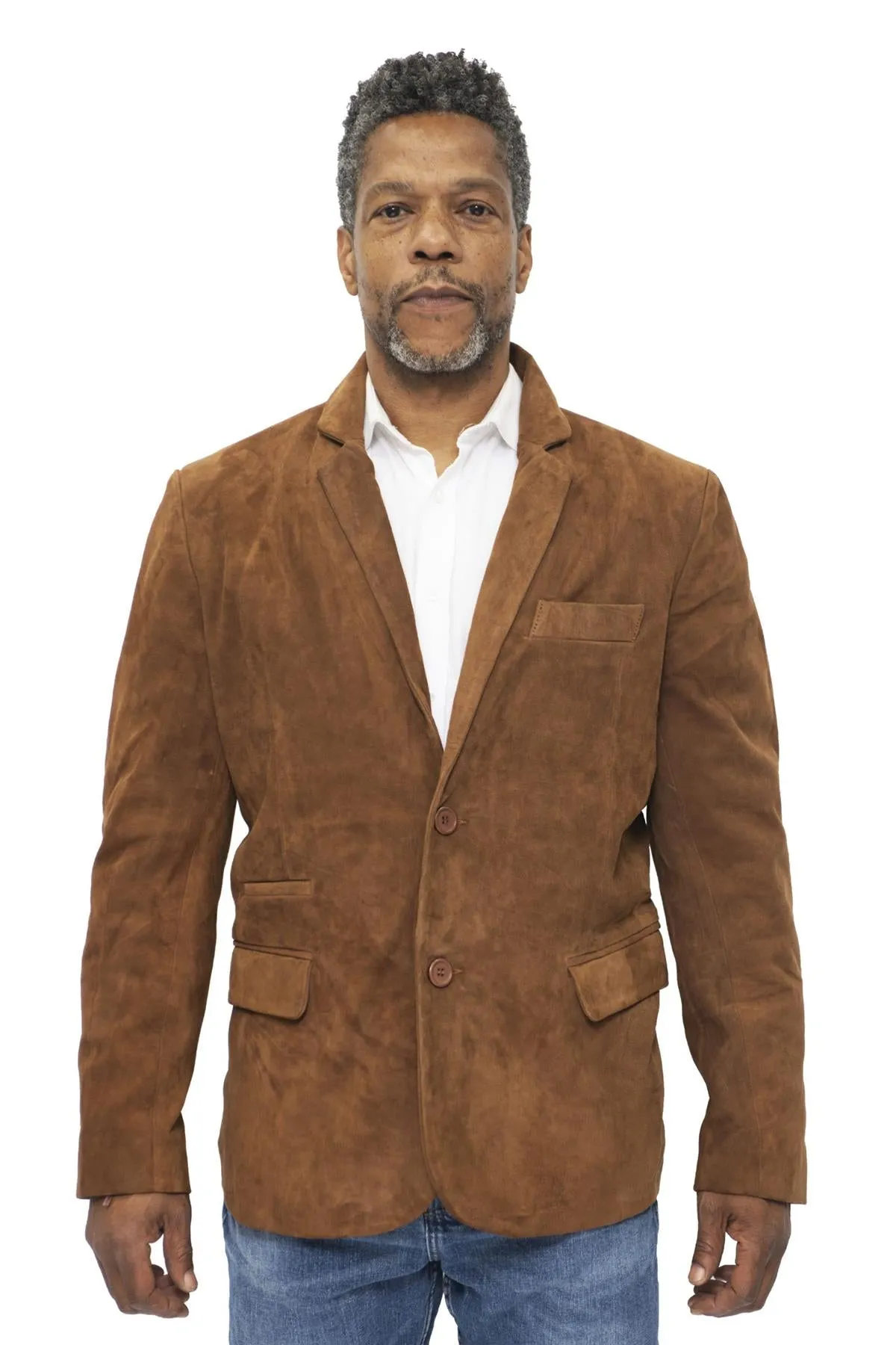 Mens Slim Goat Suede Italian Blazer Jacket-Alexandria