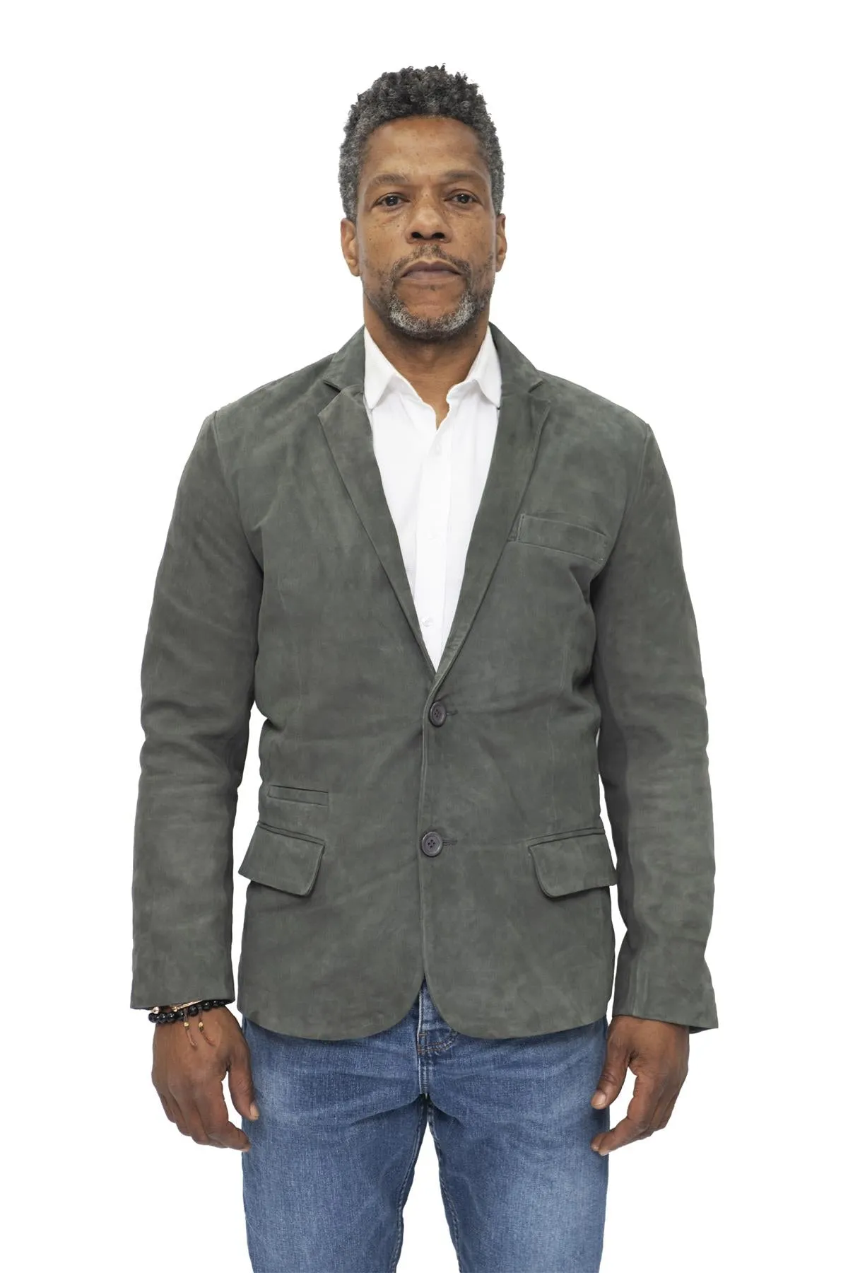 Mens Slim Goat Suede Italian Blazer Jacket-Alexandria