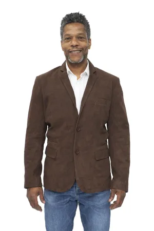 Mens Slim Goat Suede Italian Blazer Jacket-Alexandria