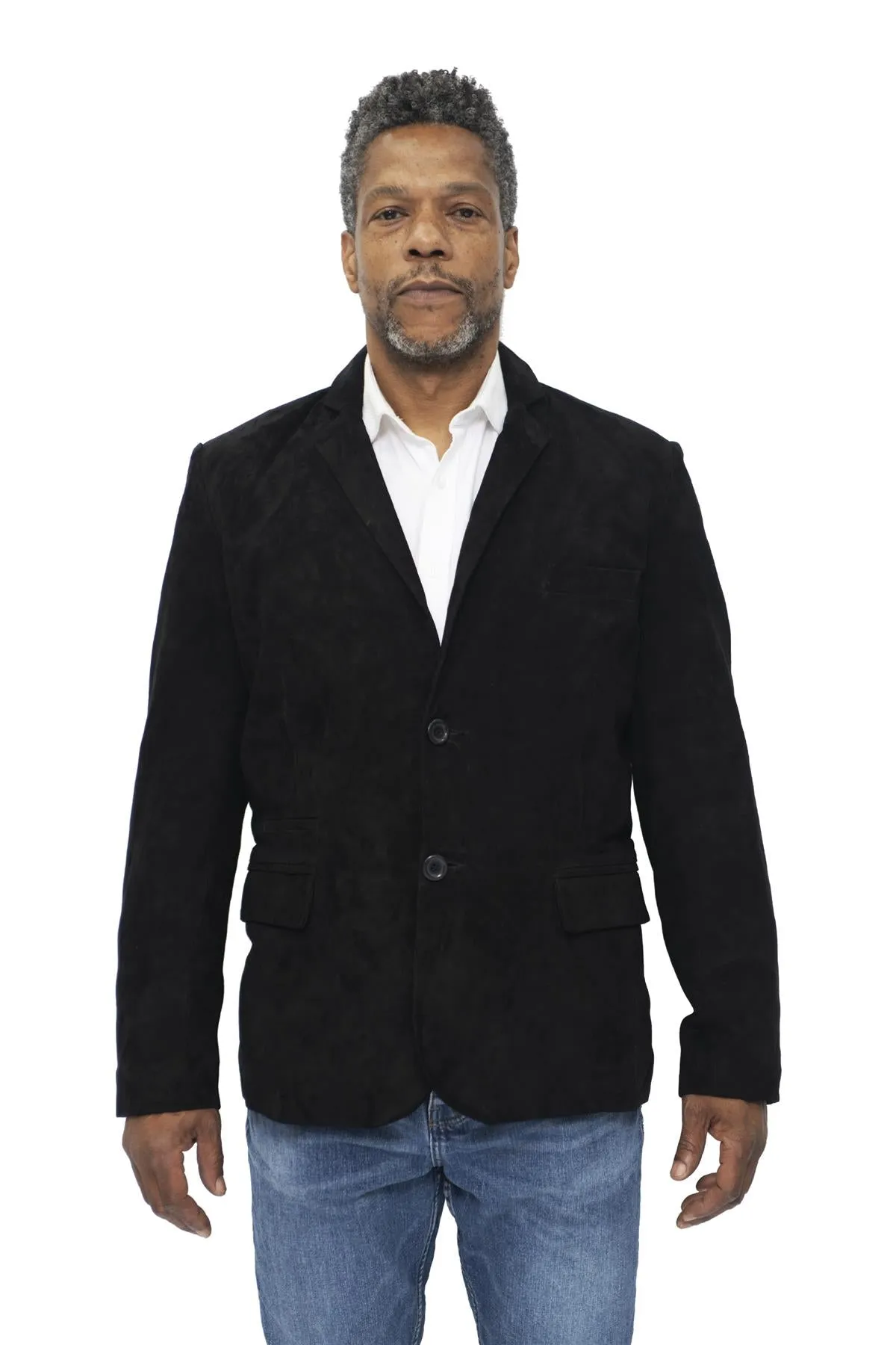 Mens Slim Goat Suede Italian Blazer Jacket-Alexandria