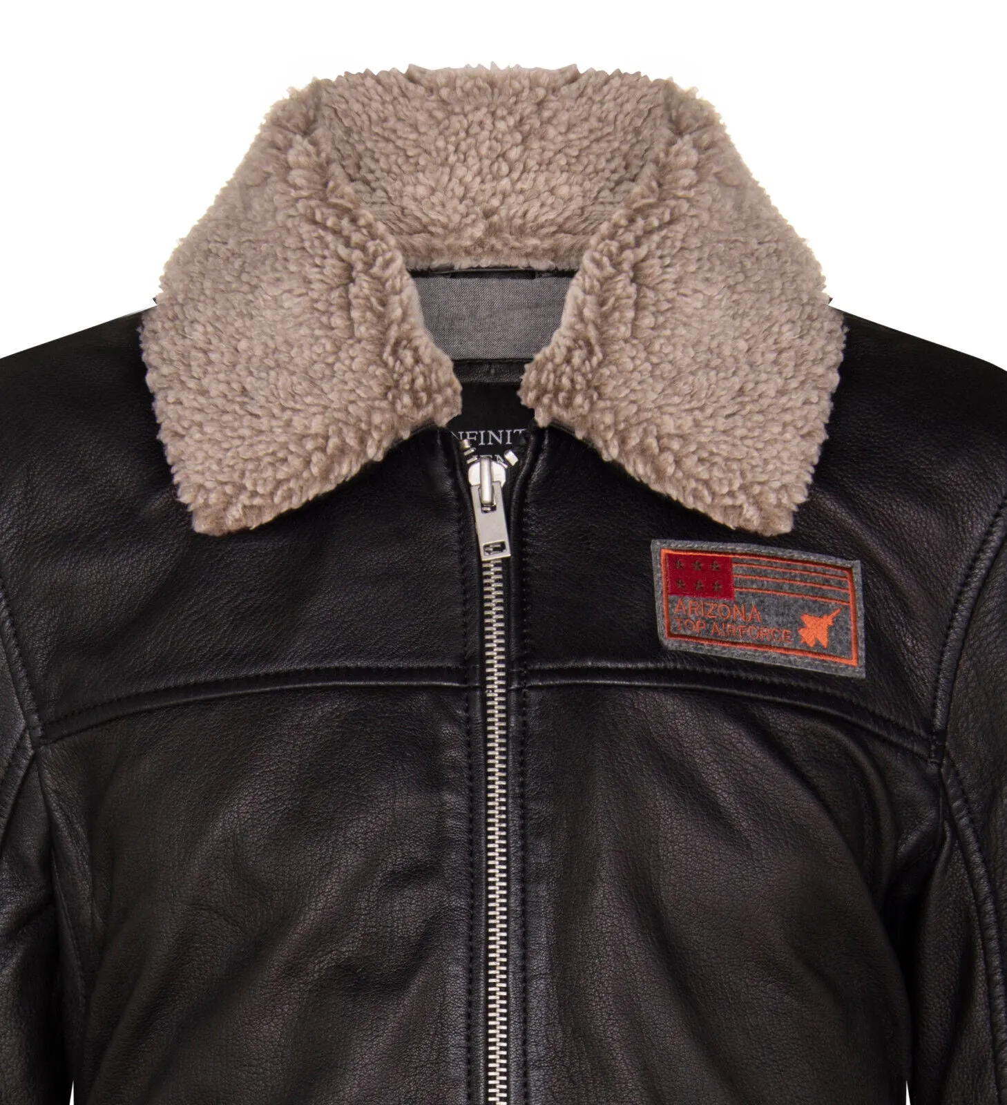 Mens US Leather Bomber Jacket-Arizona