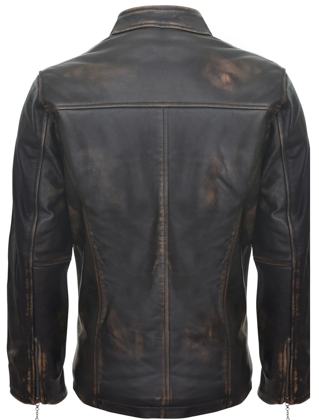 Mens Vintage Black Leather Biker Jacket- Sarajevo