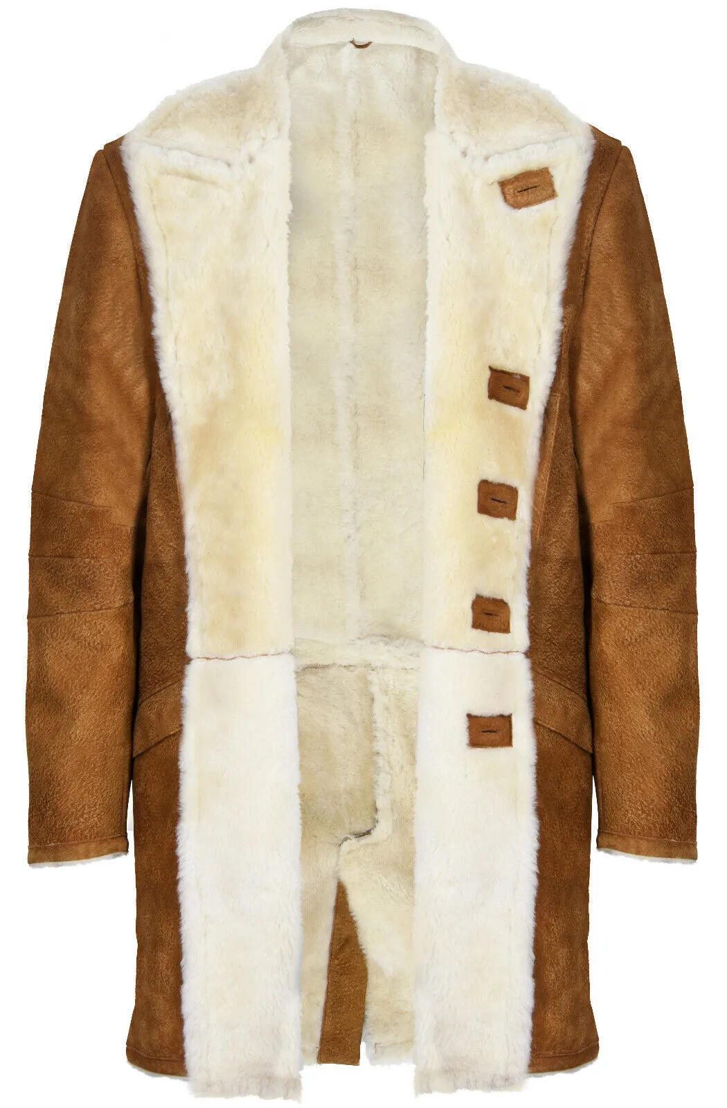 Mens Warm Sheepskin Trench Coat-Managua