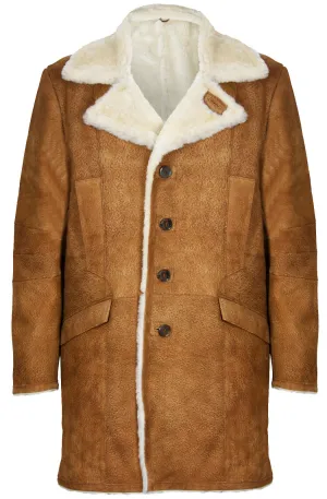 Mens Warm Sheepskin Trench Coat-Managua