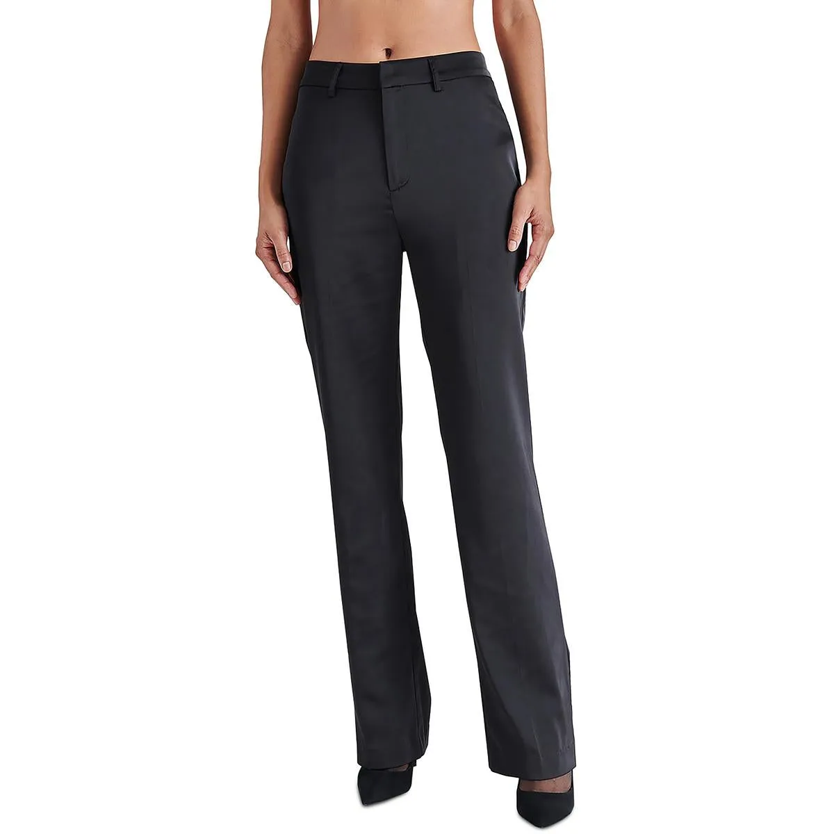 Mercer Womens Mid Rise Formal Straight Leg Pants