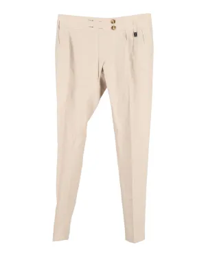 Michael Kors Tapered Trousers in Beige Cotton