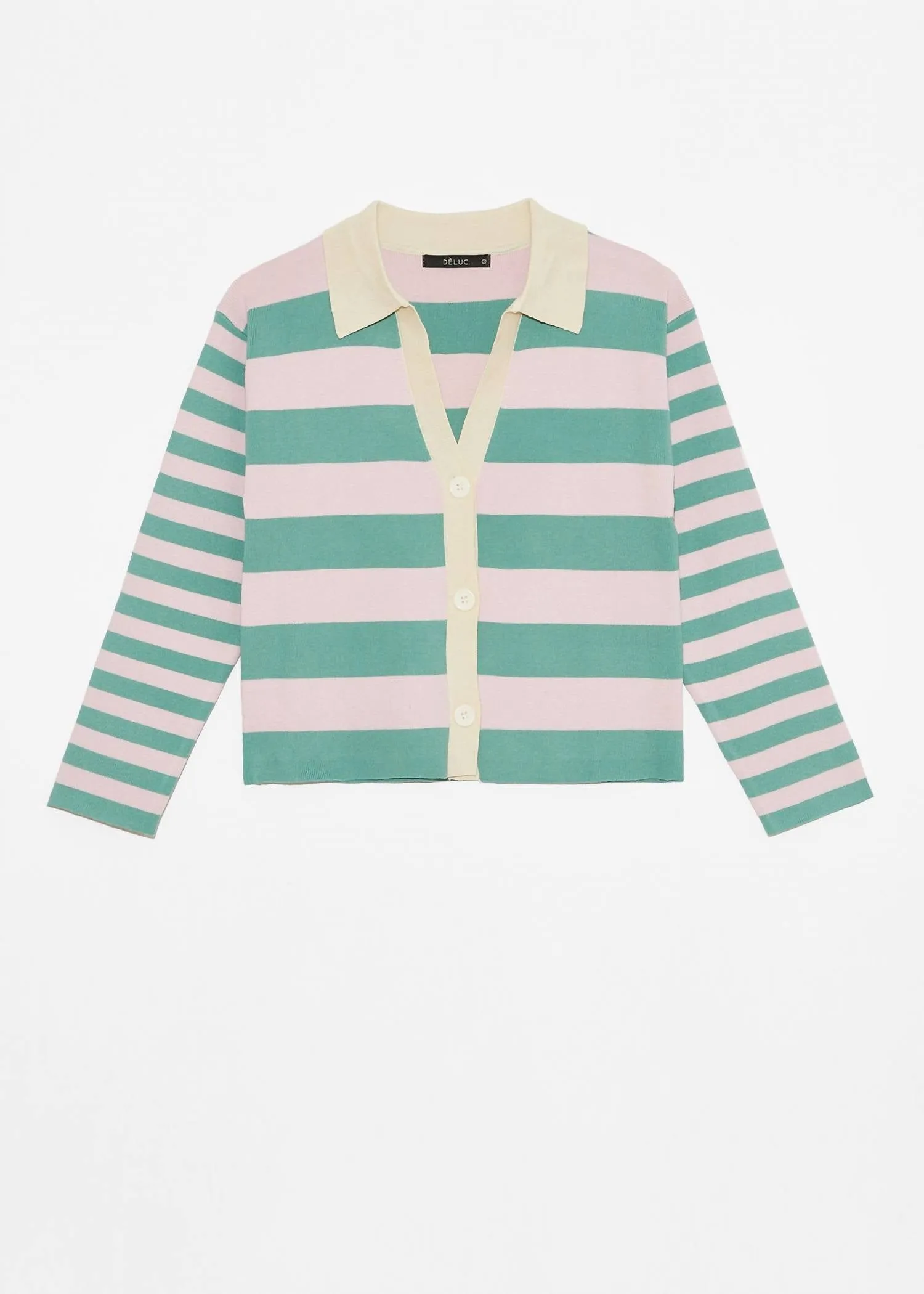 Mondrian Cardigan In Striped Lilac