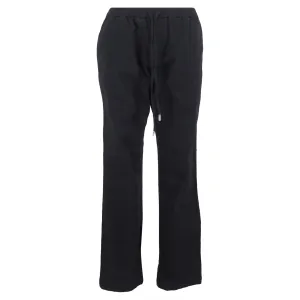 Mr. P. Drawstring Straight -Leg Trousers in Black Cotton