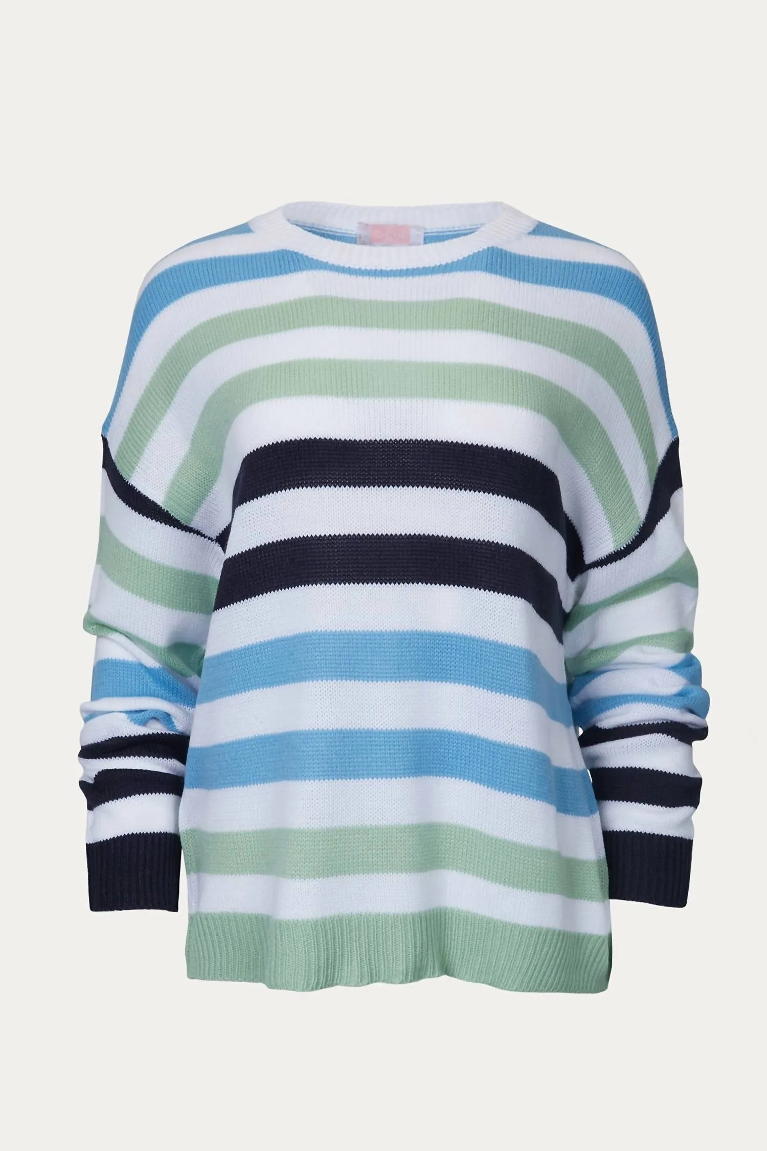 Multicolor Striped Knit Sweater In Blue Multi
