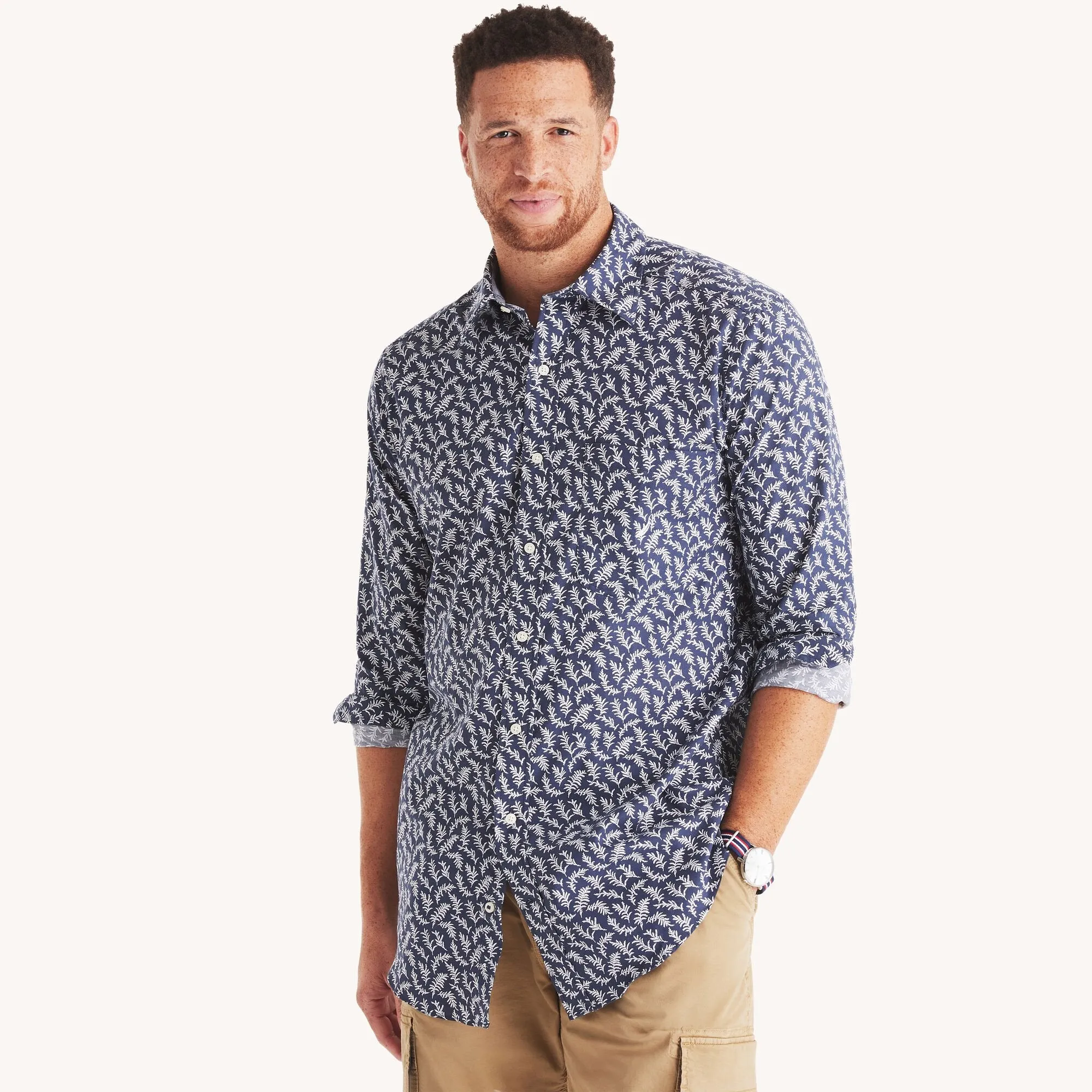 Nautica Mens Big & Tall Printed Shirt