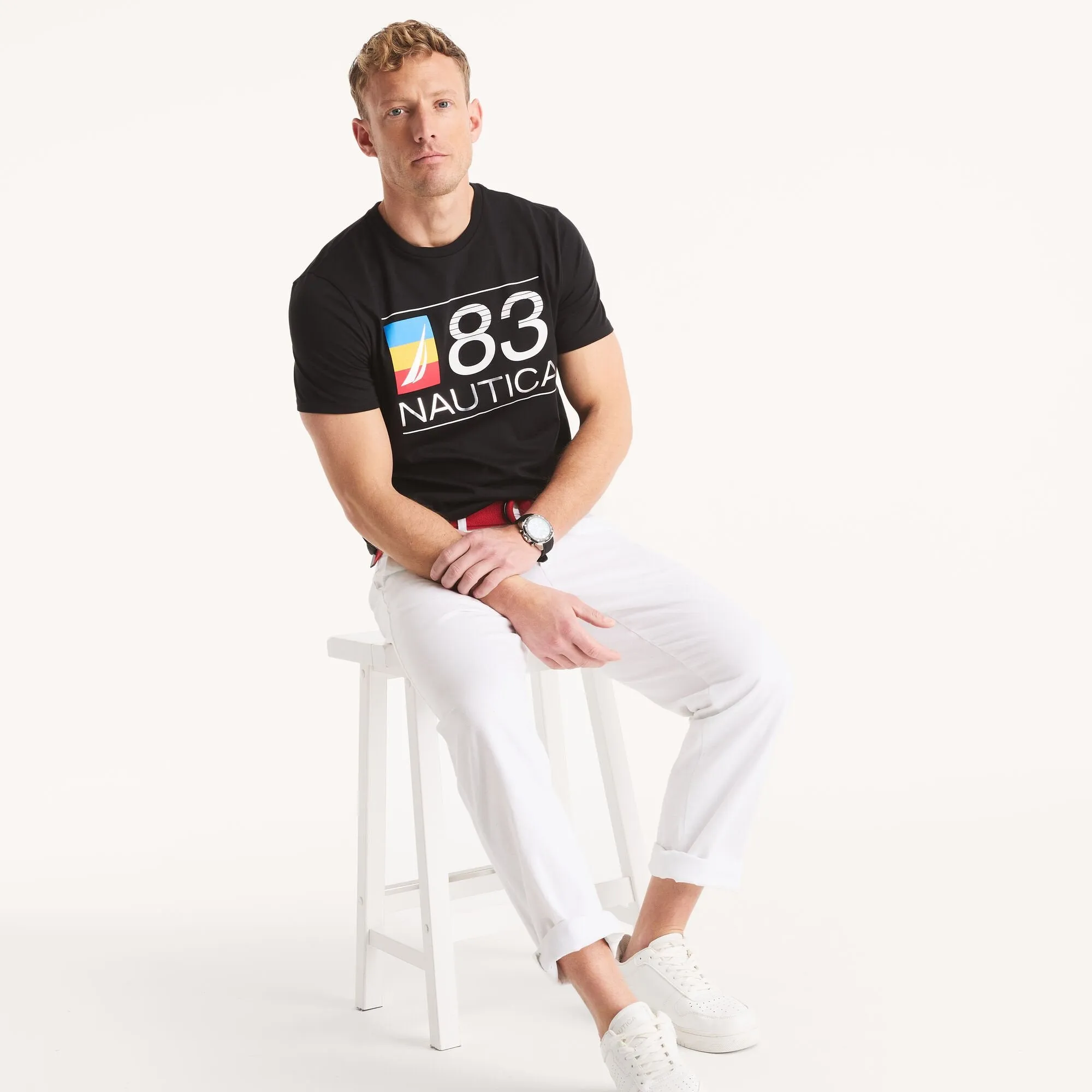 Nautica Mens Foil '83 Graphic T-Shirt