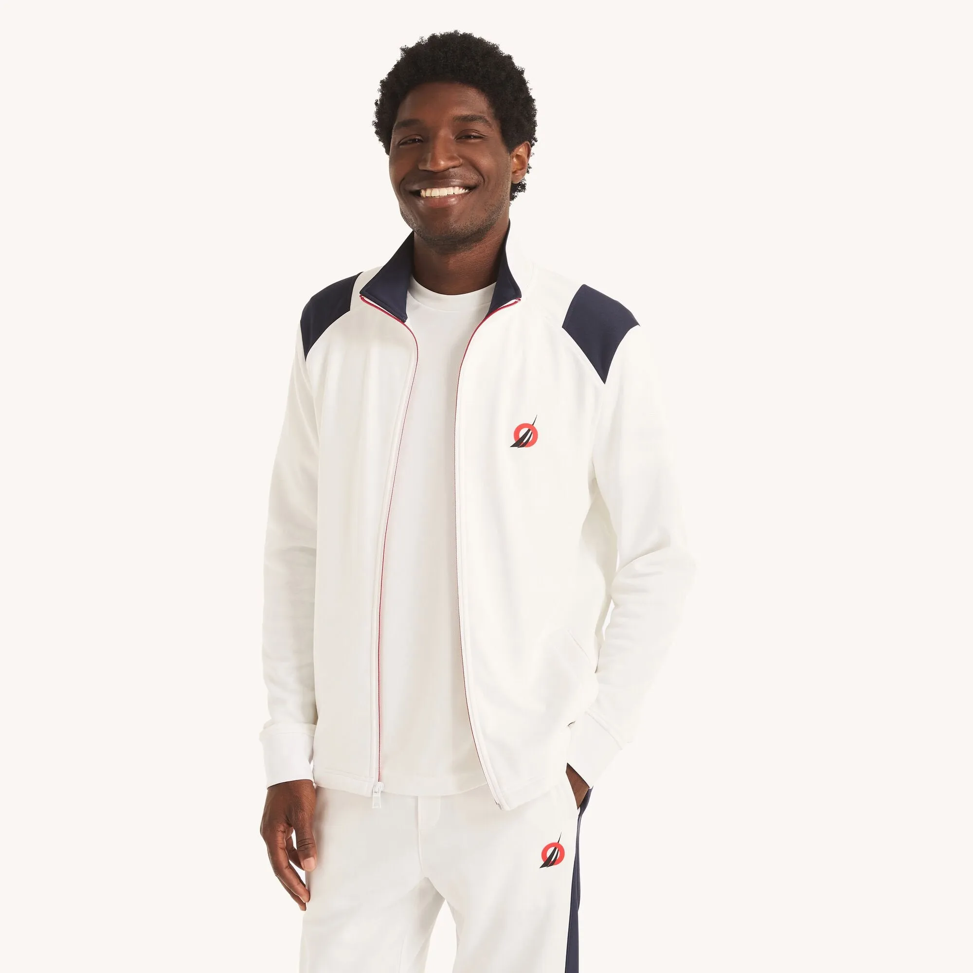 Nautica Mens Full-Zip Mock Neck Track Jacket
