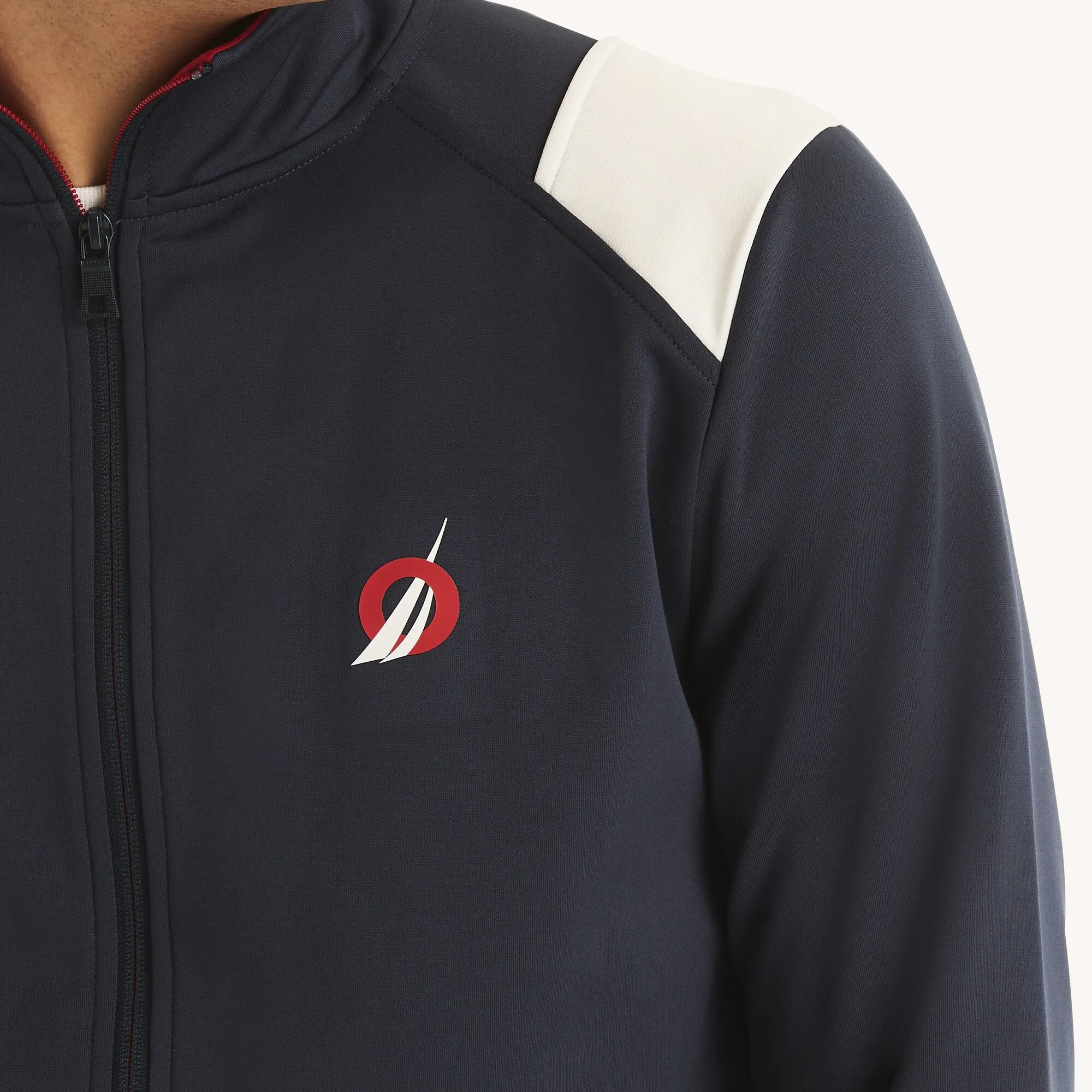 Nautica Mens Full-Zip Mock Neck Track Jacket