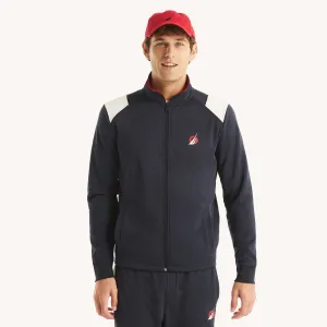 Nautica Mens Full-Zip Mock Neck Track Jacket