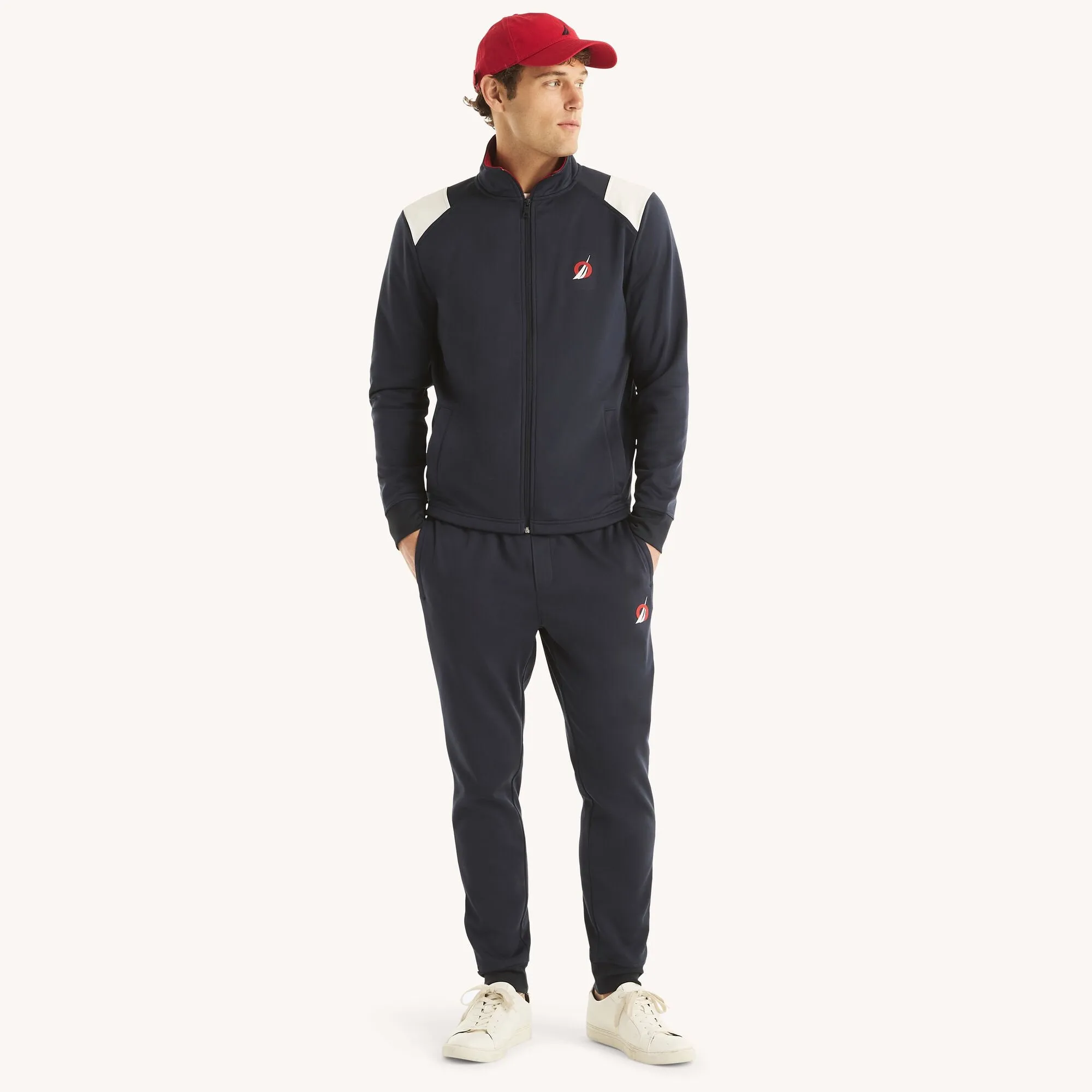 Nautica Mens Full-Zip Mock Neck Track Jacket
