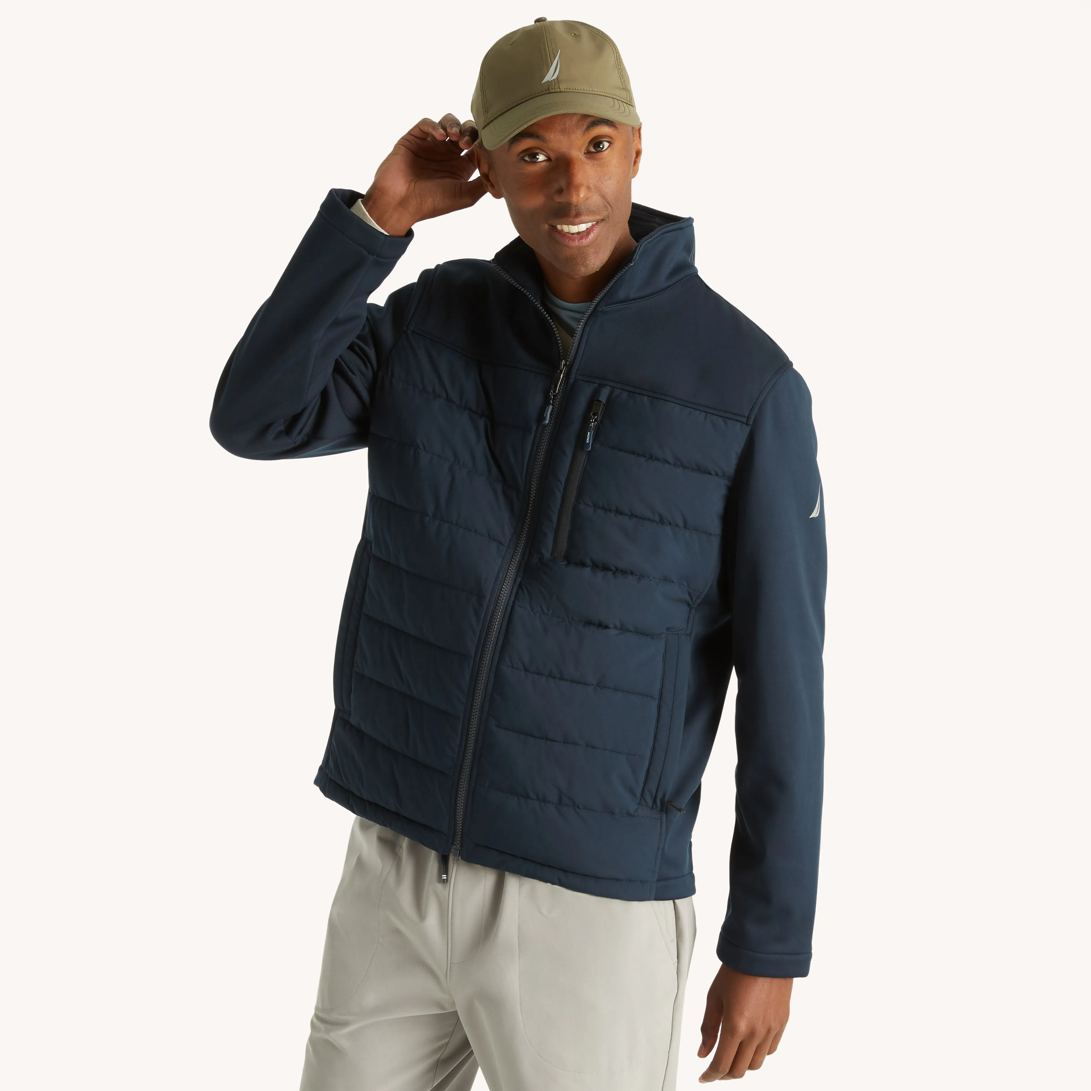 Nautica Mens Mixed Media Jacket