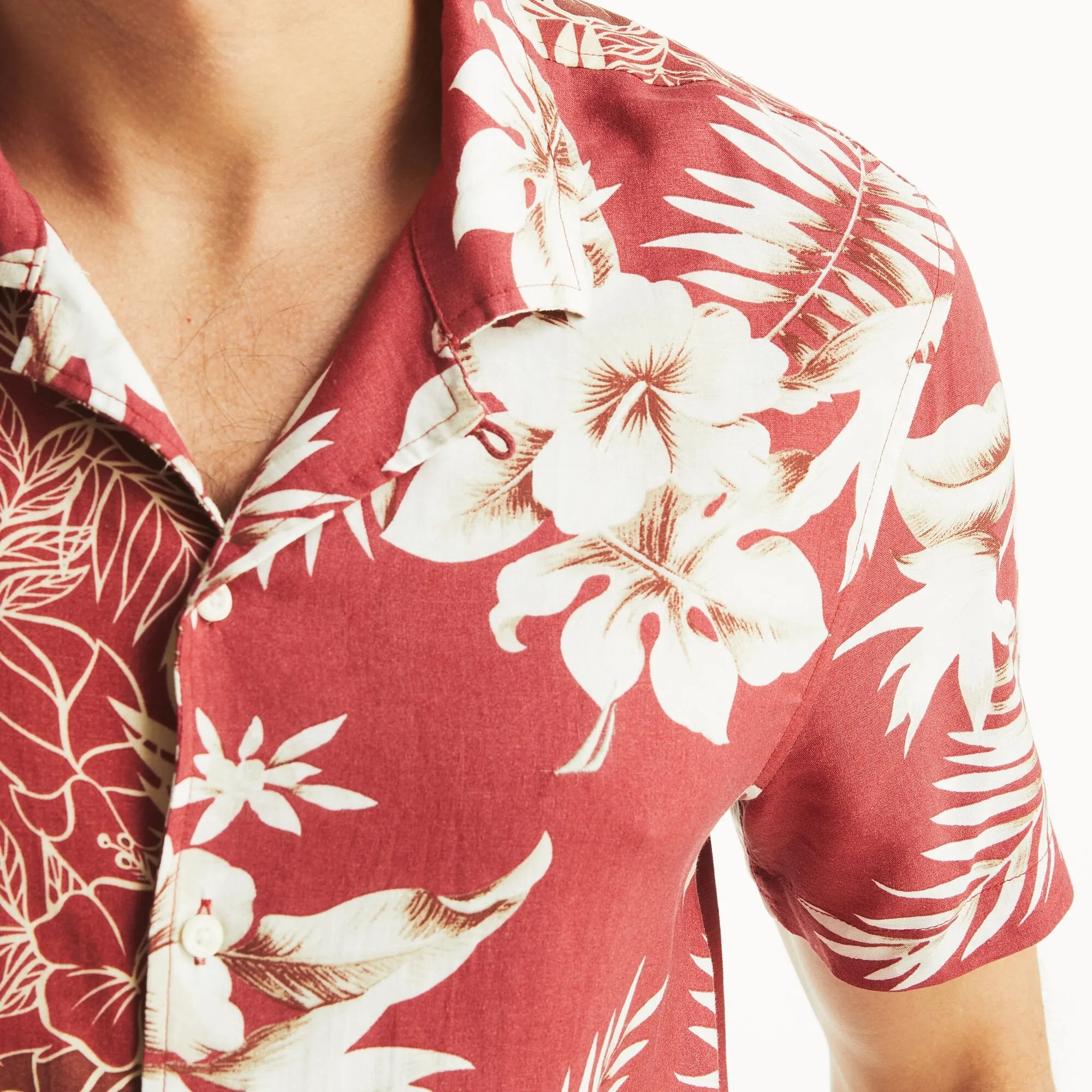 Nautica Mens Printed Short-Sleeve Camp Shirt
