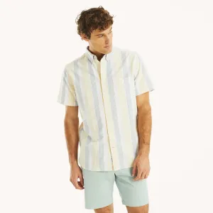 Nautica Mens Striped Oxford Short-Sleeve Shirt