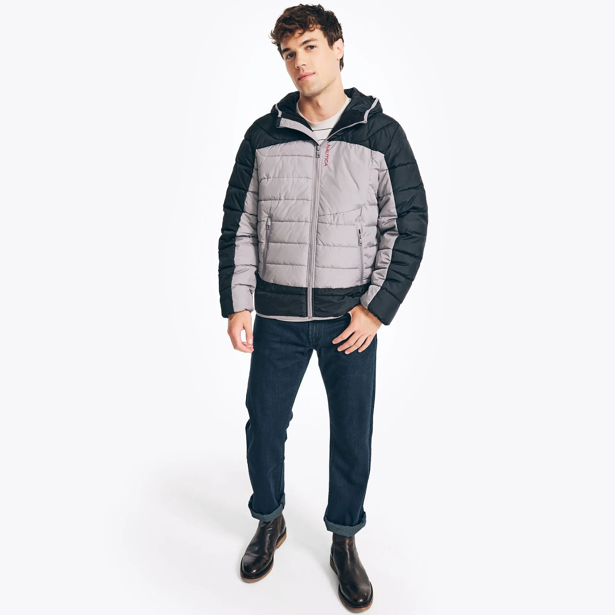 Nautica Mens Sustainably Crafted Tempasphere Puffer Jacket