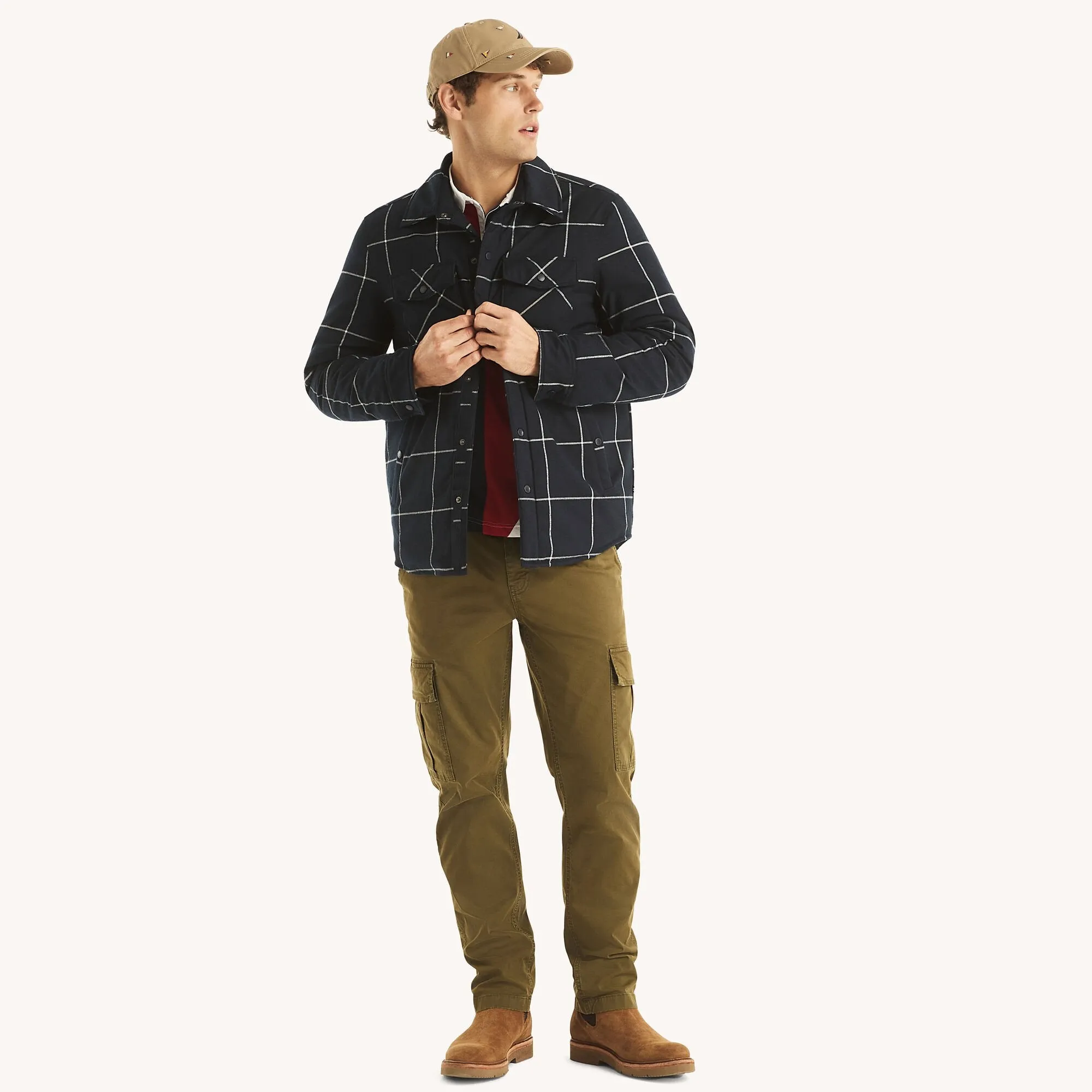 Nautica Mens Tempasphere Flannel Shirt Jacket
