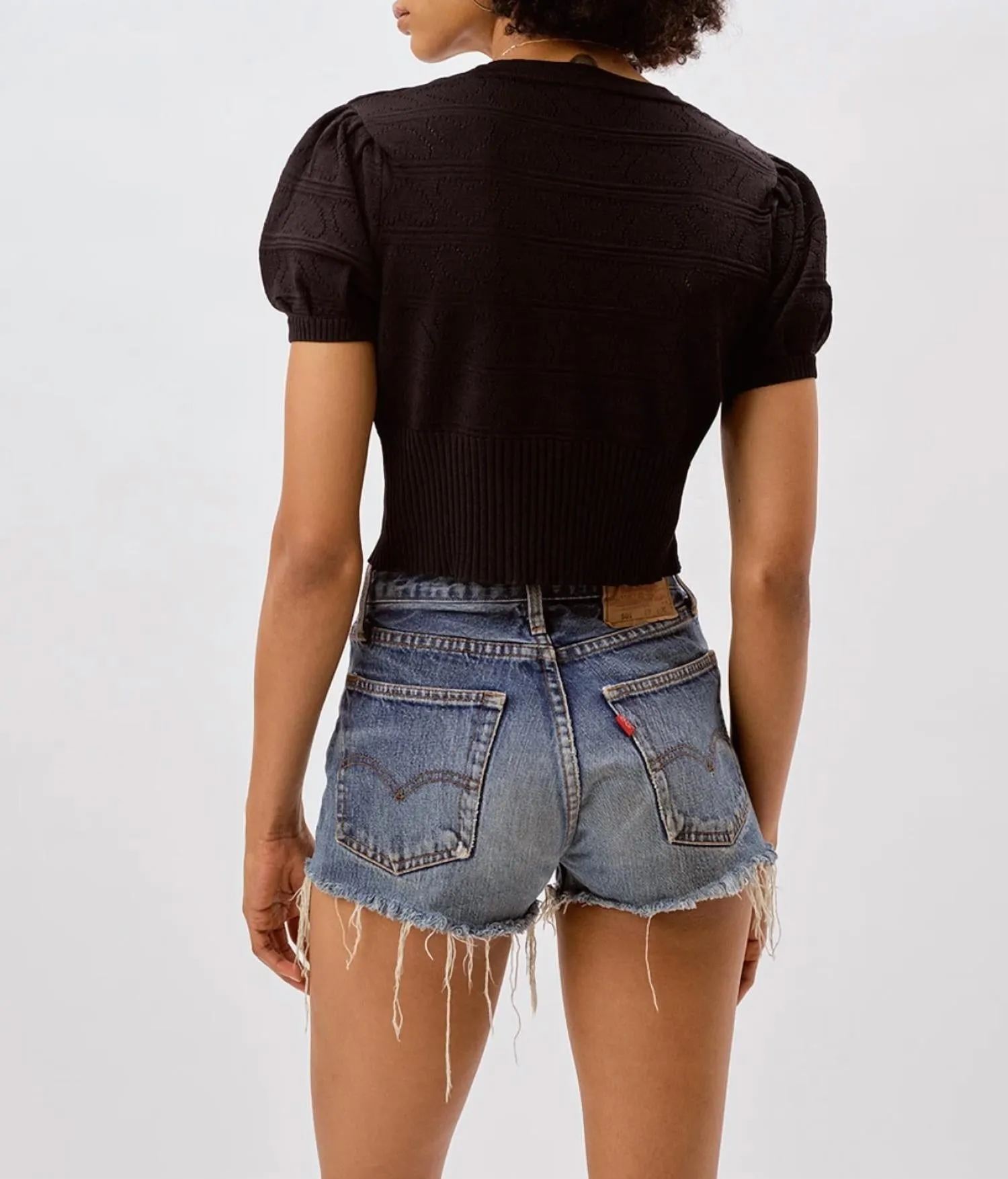 Neve Crop Cardigan In Black