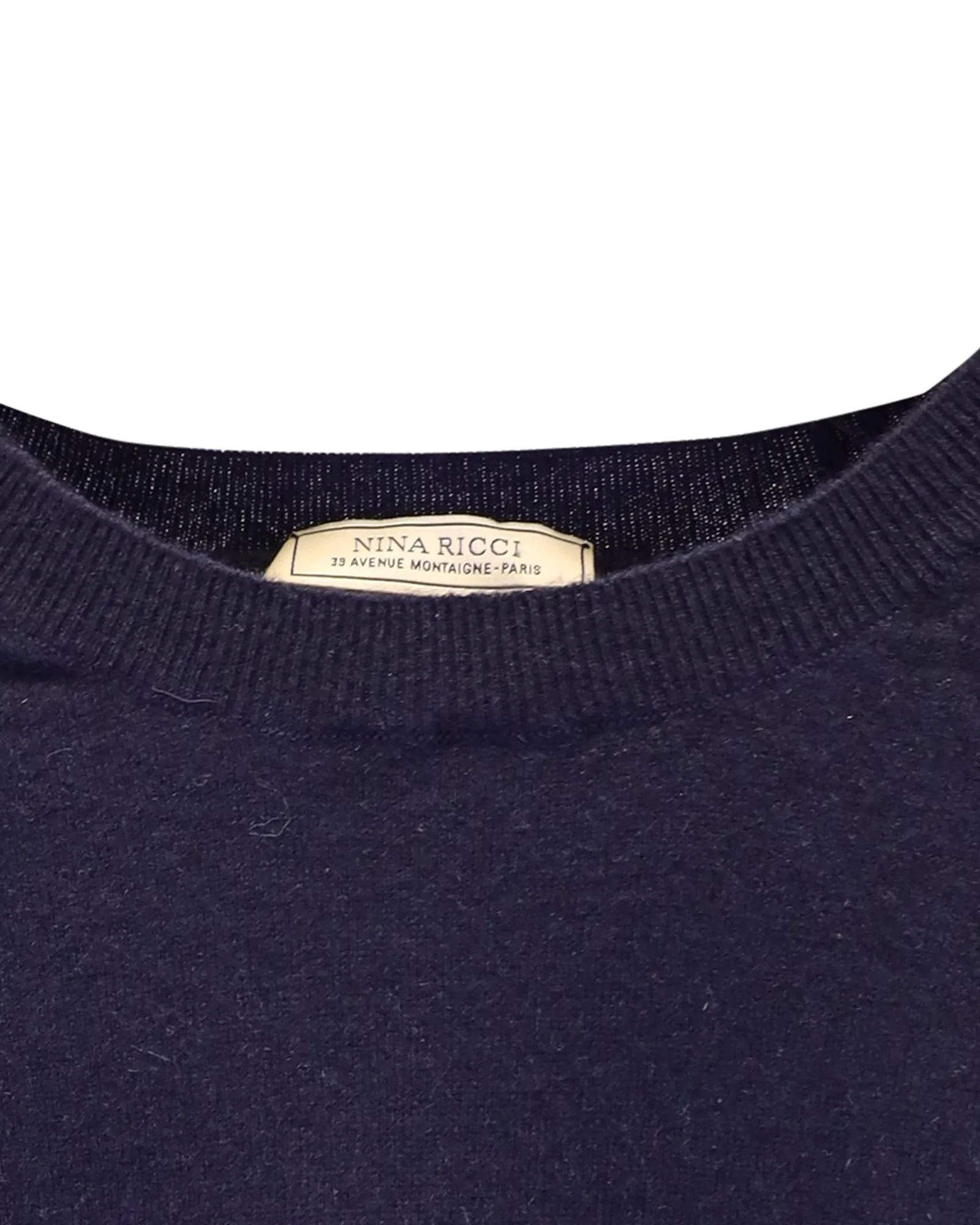 Nina Ricci Knit Cutout Sweater in Navy Blue Cashmere