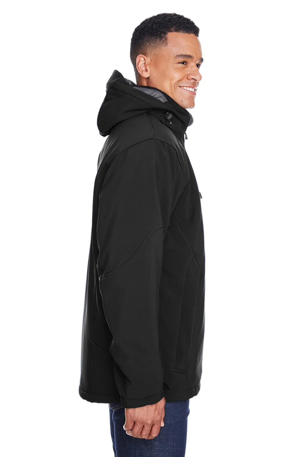 North End Mens Glacier Water Resistant Full Zip Hooded Jacket - Black