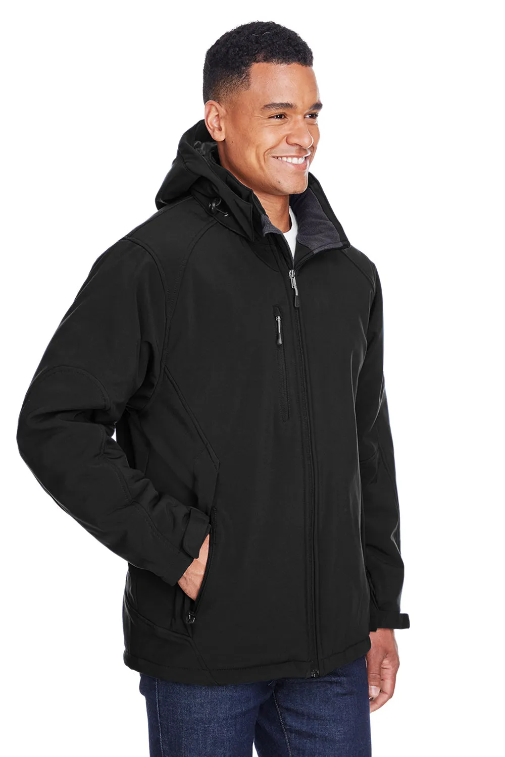 North End Mens Glacier Water Resistant Full Zip Hooded Jacket - Black