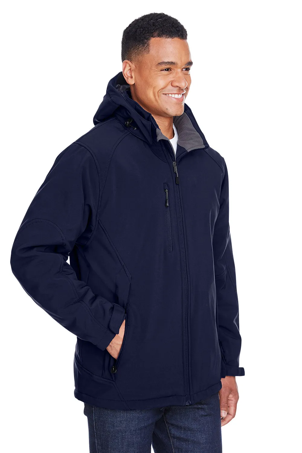 North End Mens Glacier Water Resistant Full Zip Hooded Jacket - Classic Navy Blue