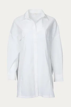 Oversized Cotton-Blend Shirt In White