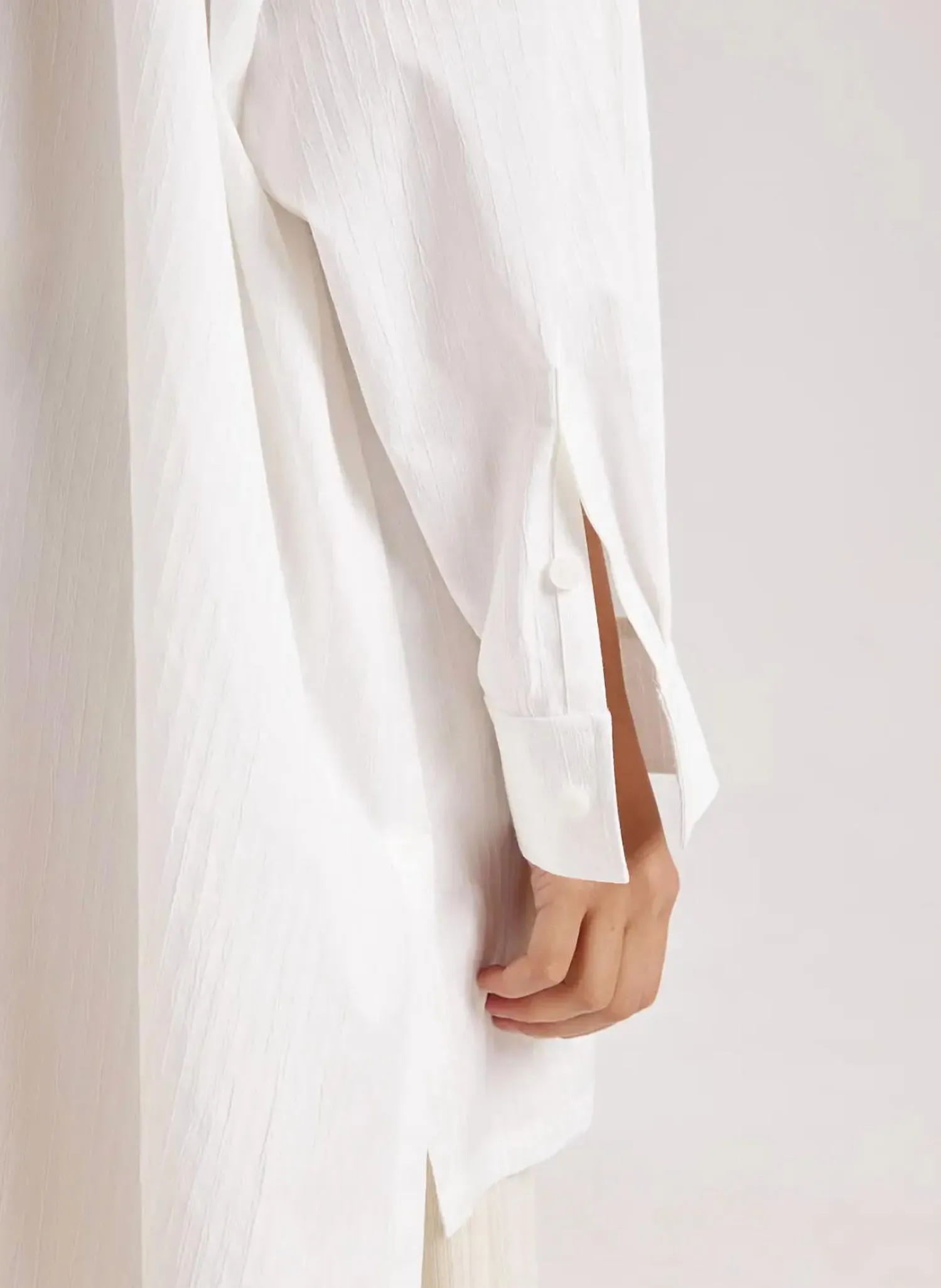 Oversized Cotton-Blend Shirt In White