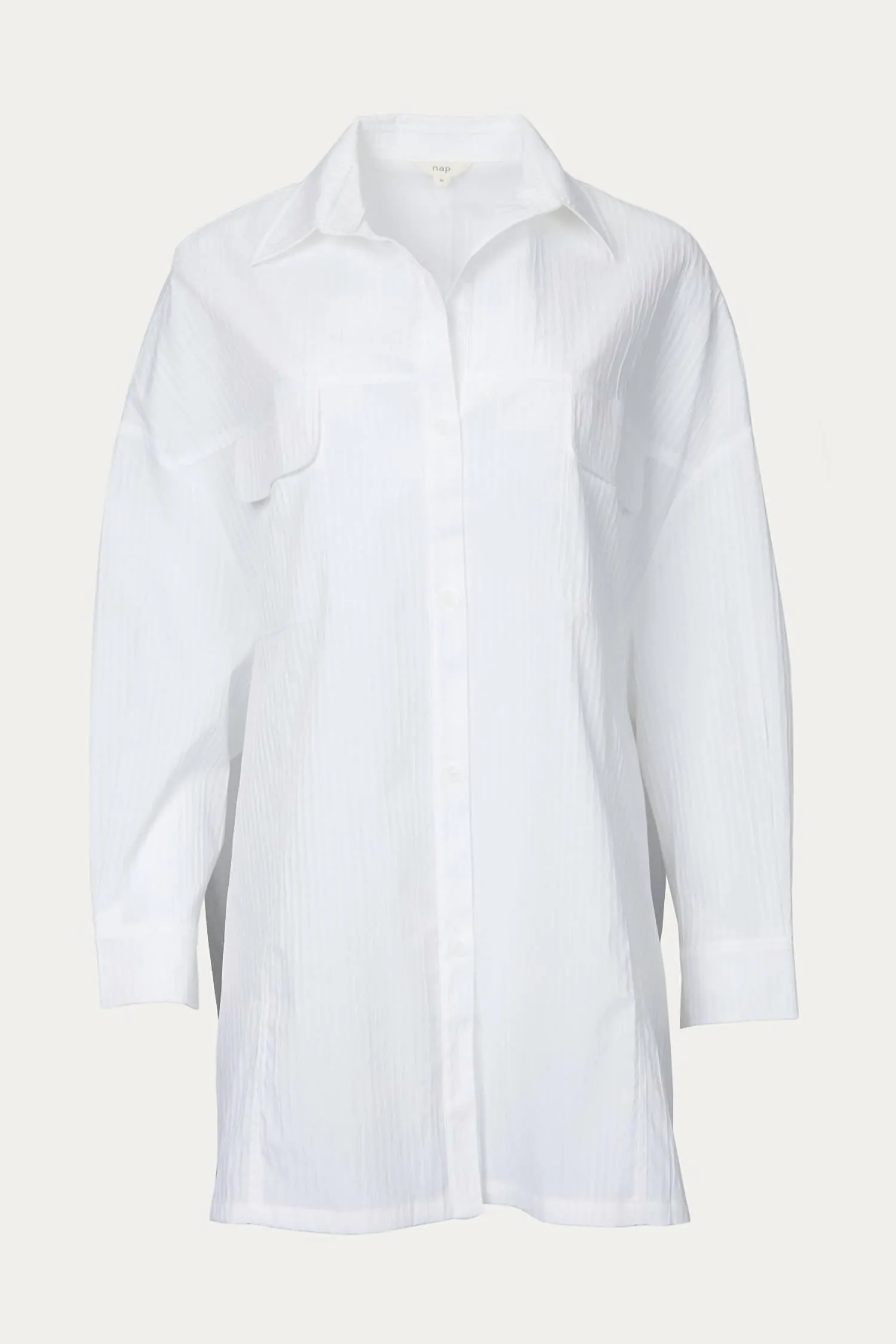 Oversized Cotton-Blend Shirt In White