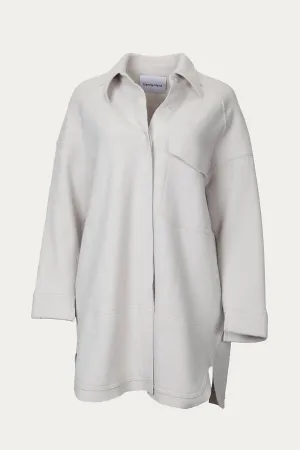 Oversized Wool Shirt-Jacket In Light Grey