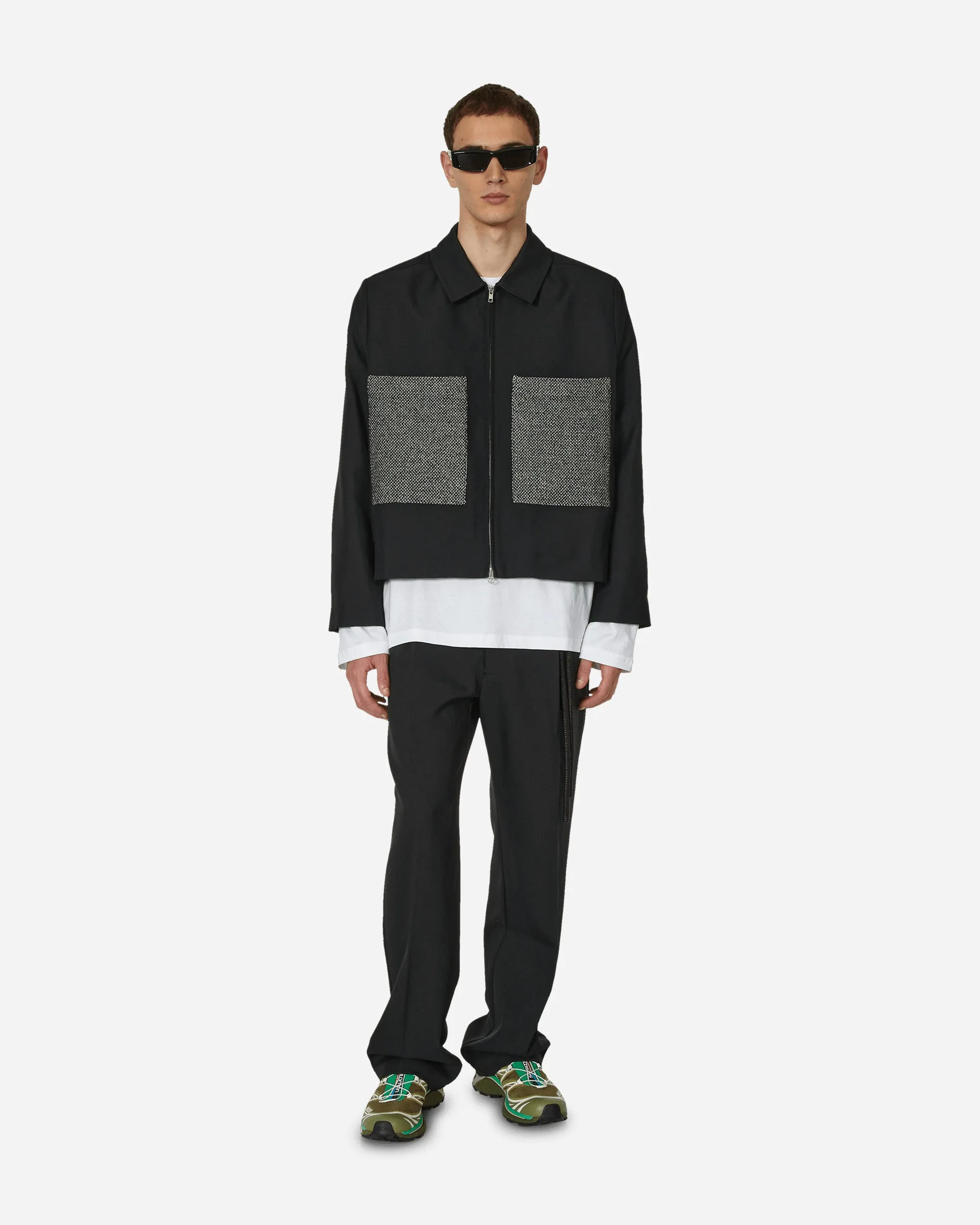 Patch Pocket Crop Jacket Black