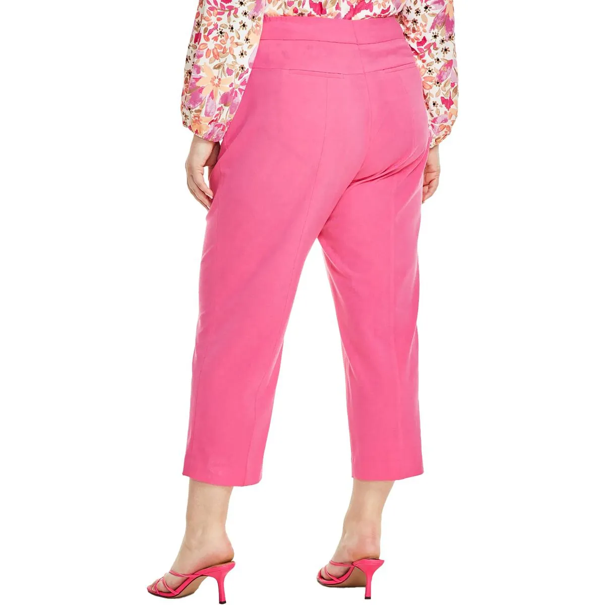 Plus Womens Bi-r Polyester Straight Leg Pants
