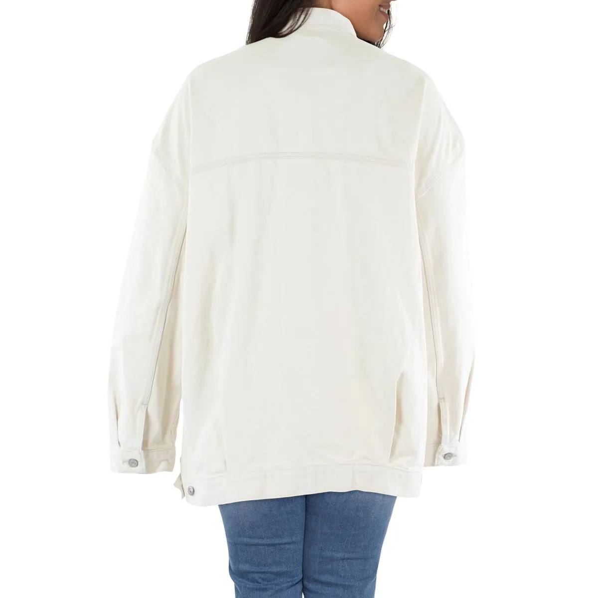 Plus Womens Collar Heavy Denim Jacket
