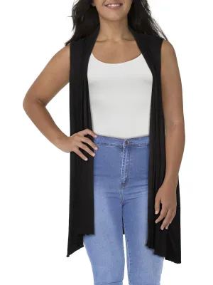 Plus Womens Open Front Drapey Casual Vest