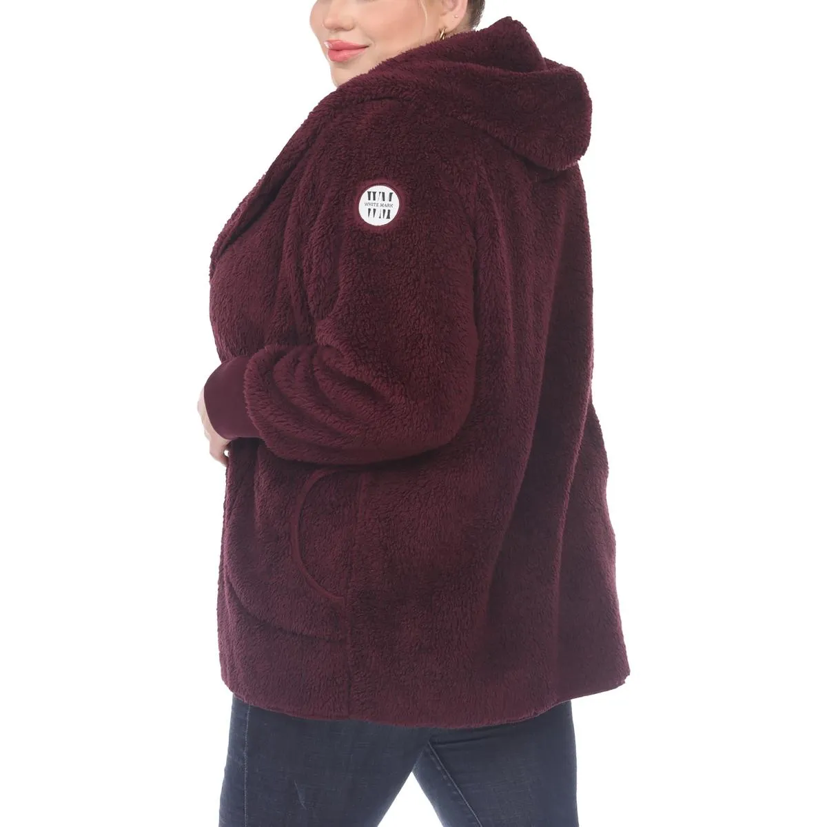 Plus Womens Plush Long Sleeves Fleece Jacket