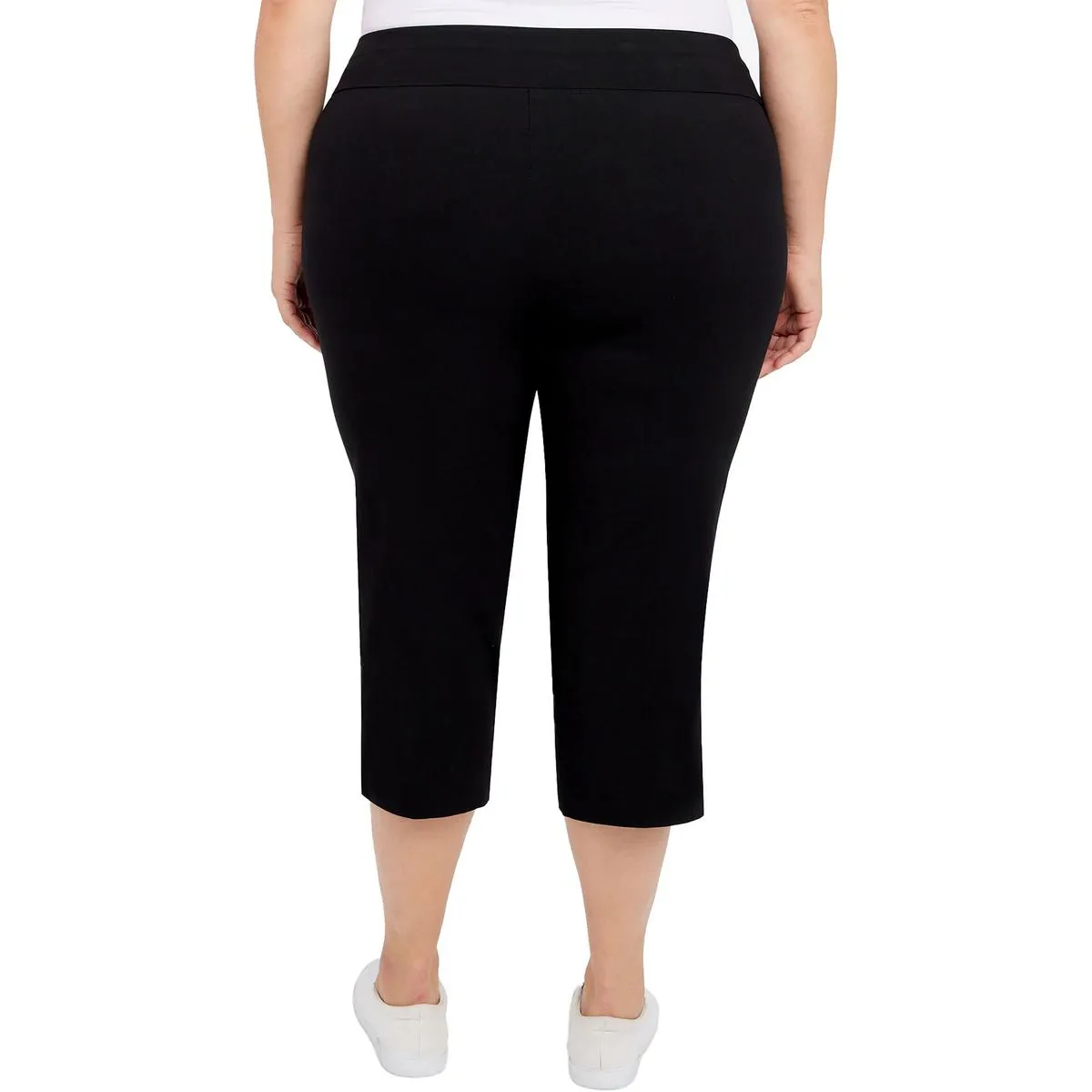 Plus Womens Pull On Stretch Capri Pants