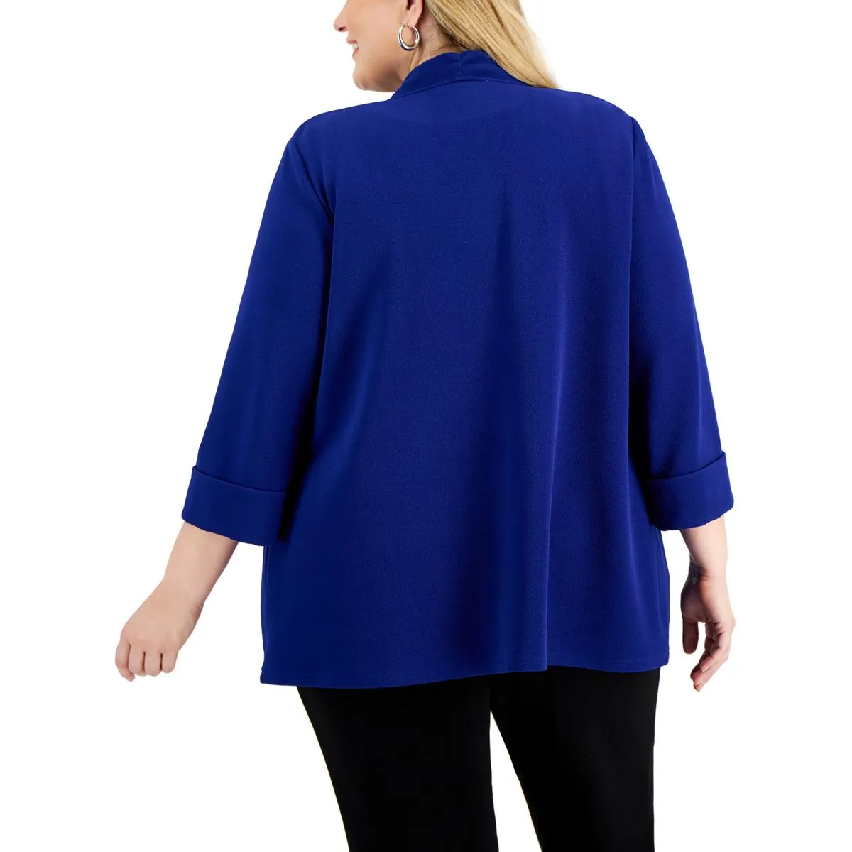 Plus Womens Textured Open Front Cardigan Sweater