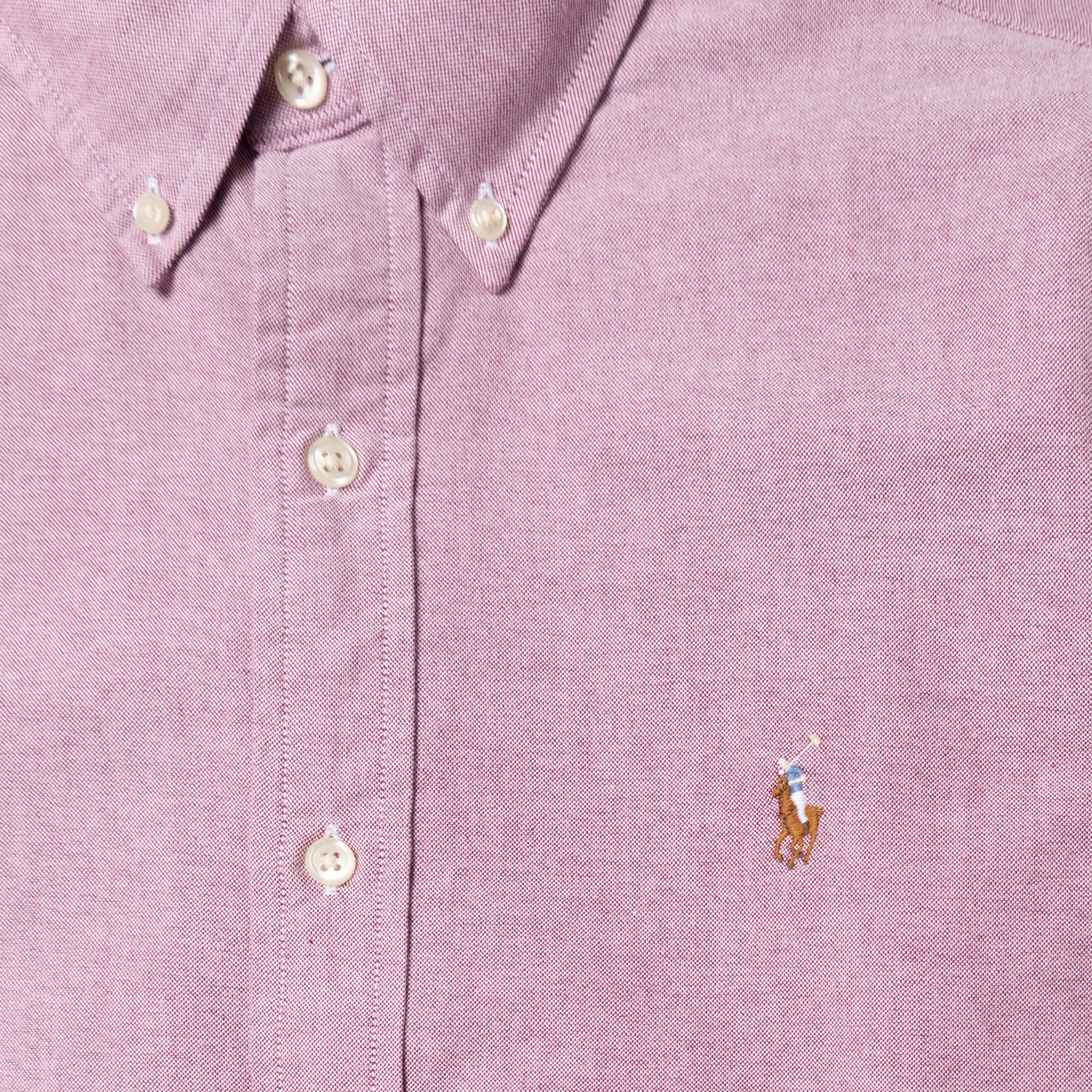 Polo Ralph Lauren Custom Fit Oxford Shirt Crimson / White