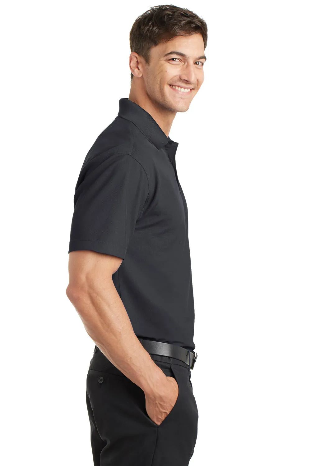 Port Authority Mens Dry Zone Moisture Wicking Short Sleeve Polo Shirt - Battleship Grey