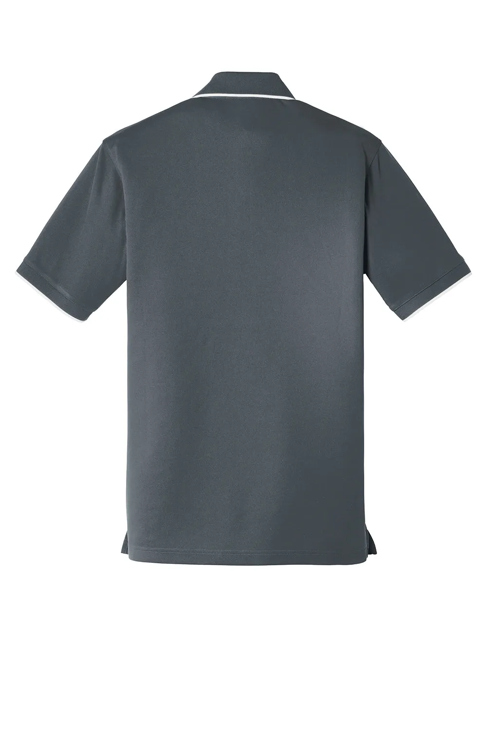 Port Authority Mens Dry Zone Moisture Wicking Short Sleeve Polo Shirt - Graphite Grey/White