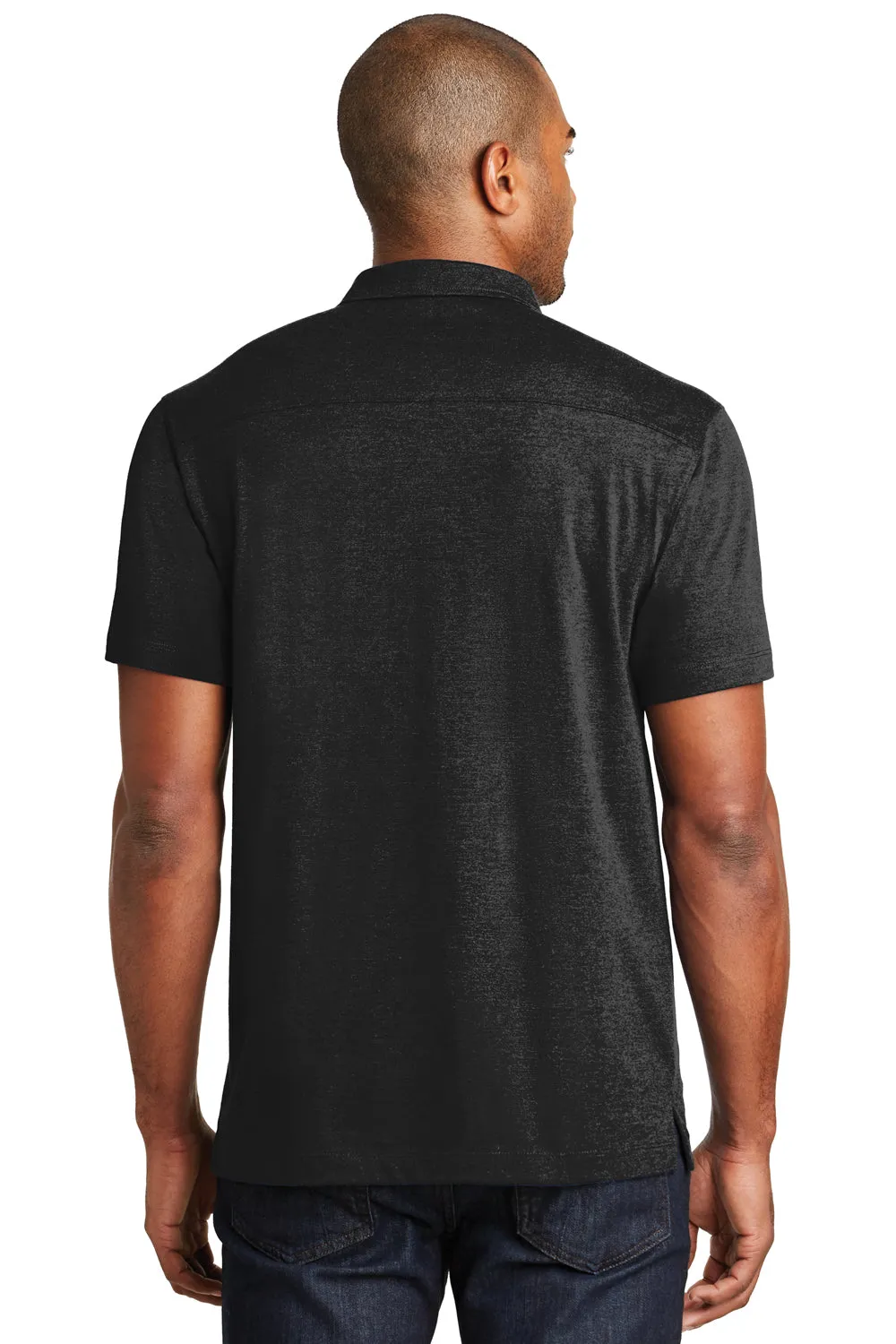 Port Authority Mens Meridian Short Sleeve Polo Shirt - Black - Closeout