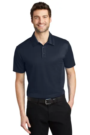 Port Authority Mens Silk Touch Performance Moisture Wicking Short Sleeve Polo Shirt - Navy Blue