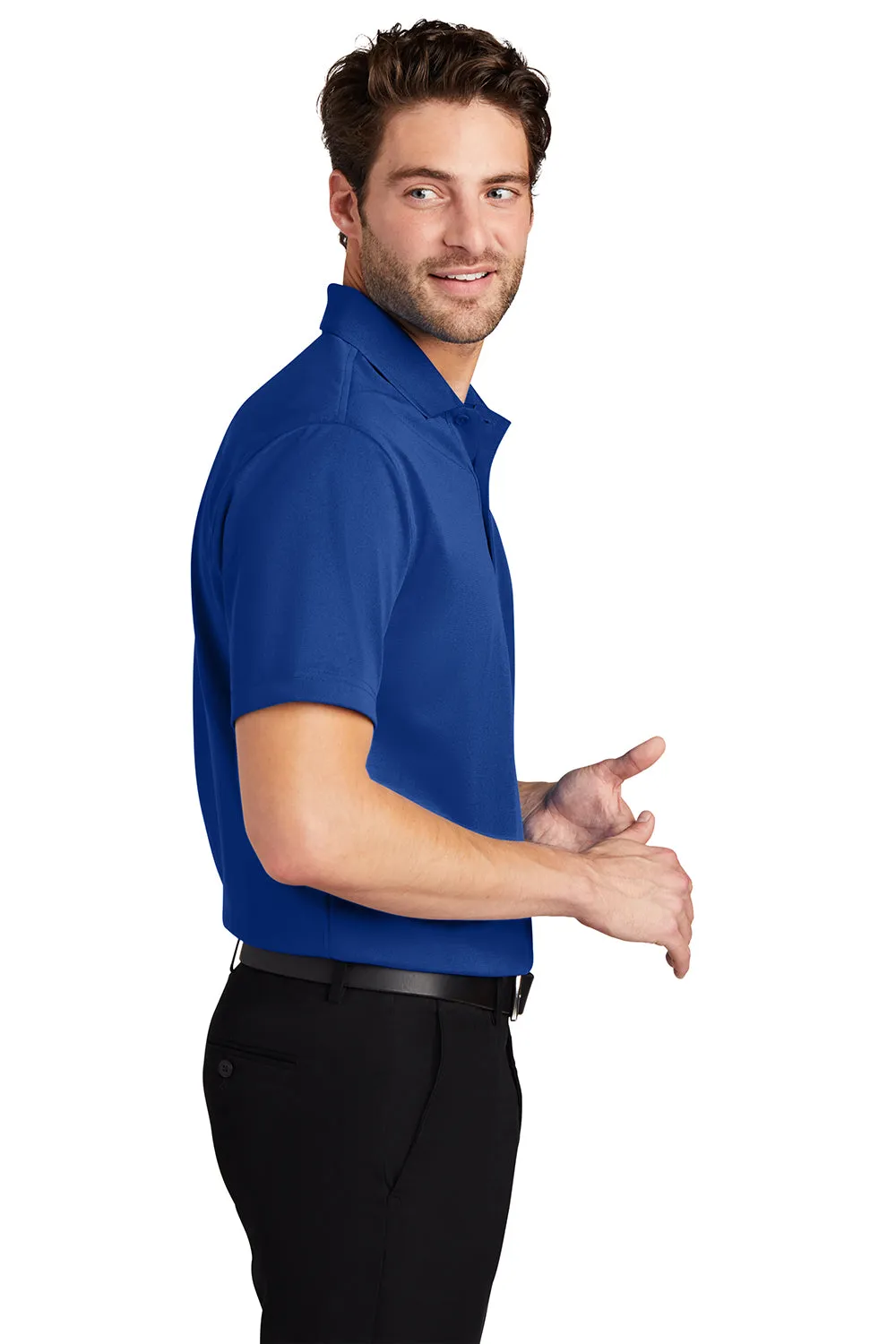 Port Authority Mens Tech Moisture Wicking Short Sleeve Polo Shirt - Bright Royal Blue