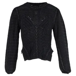 Rachel Comey Emes Cable Knit Sweater in Black Cotton